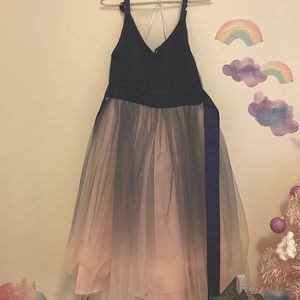 Navy blue and blush girls formal dress- once once